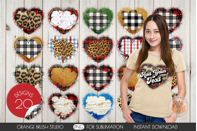 Christmas Hearts Sublimation Bundle PNG Background Designs