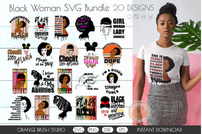 Black Woman Inspirational Quotes SVG Bundle| Afro Girl SVG