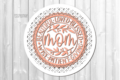 Rattan Mother&#039;s Day SVG Laser Cut Files Mom SVG Glowforge Files