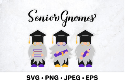 Senior gnomes SVG. Graduation gnomes. Funny grad quote