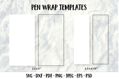 Epoxy Pen Wrap Templates. SVG, Sublimation PNG. Two Sizes