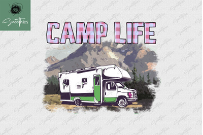 Retro Mountains Sublimation Camping