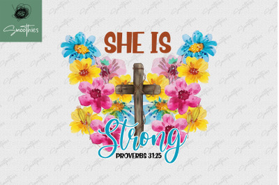 She Is Strong Butterfly Jesus PNG