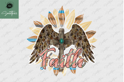 Faith Cross Angel Wings Sublimation