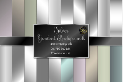 Silver gradients, silver foil, backgrounds, digital paper, textures, s