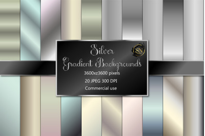 Silver gradients, silver foil, backgrounds, digital paper, textures, s