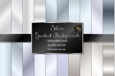 Silver gradients, silver foil, backgrounds, digital paper, textures, s