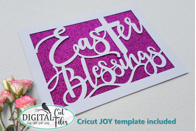 Easter card papercut template svg file for Cricut Silhouette