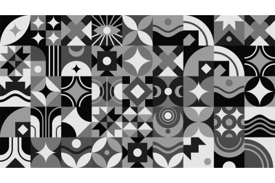 Monochrome colors simple geometric pattern. Poly decorative graphic, g