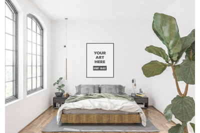 Interior scene artwork background frame mockup