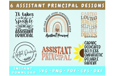 Assistant Principal SVG Bundle&2C; 6 Designs&2C; Assistant Principal PNG