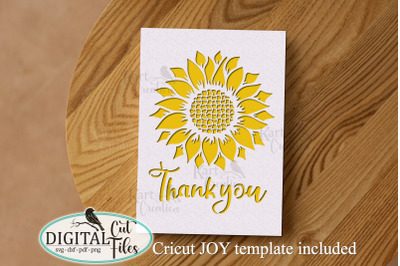 Sunflower Thank you card svg Cricut Silhouette digital file