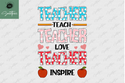 Retro Teach Love Inspire Tshirt Printing