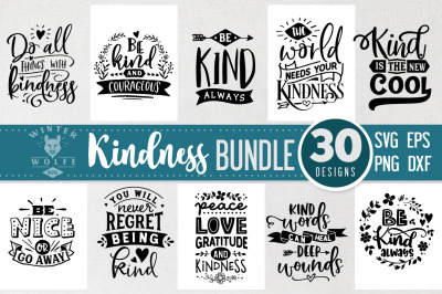 Kindness Bundle 30 designs SVG EPS DXF PNG