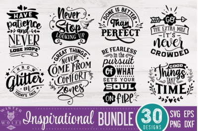 Inspirational Bundle 30 designs SVG DXF PNG EPS