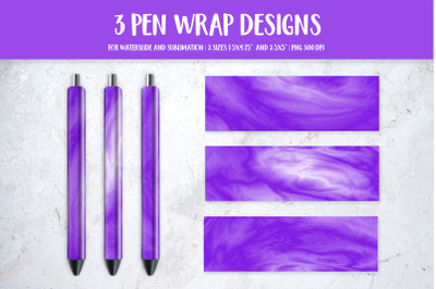 Purple Marble Pen Wrap Template. Sublimation or Waterslide