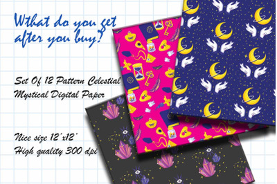 Celestial Mystical Digital Papers Png