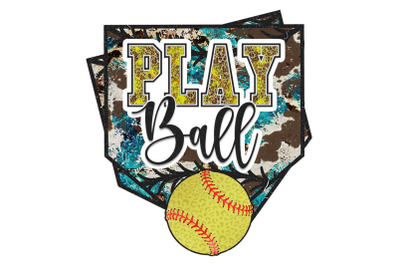 Play Ball Cow Print Sublimation