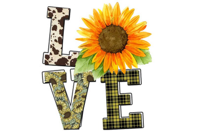 Love Sunflower Flower Sublimation