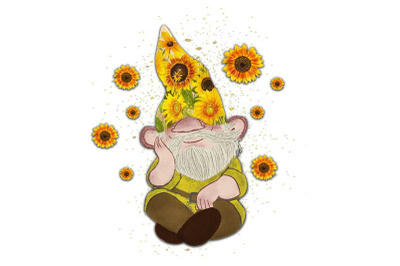 Gnome Besides Sunflower Sublimation