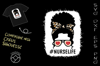 Nurse Life Bleached Leopard Messy Bun