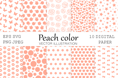 Peach digital paper. Peach color digital paper