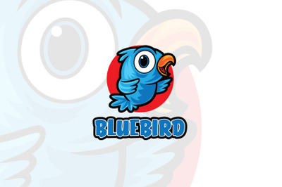 Blue Bird Cartoon Logo Mascot