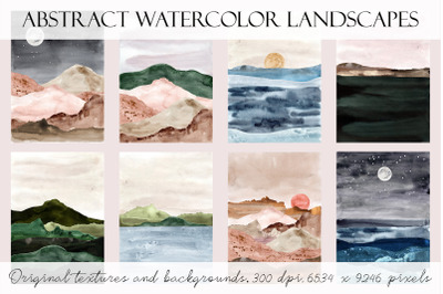 Abstract Watercolor Landscape Prints