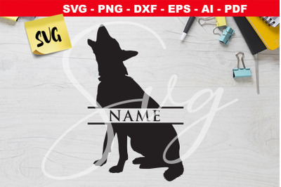 German shepherd monogram SVG