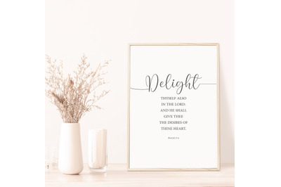 Psalm 37:4 printable, Encouraging verse, Christian wall decor