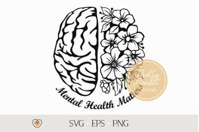 Mental health svg, Flower brain svg, Mental health matters svg, png fi