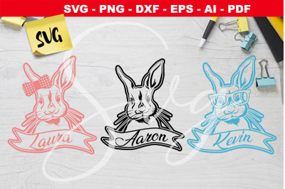 Bow Bunny monogram SVG rabbit svg