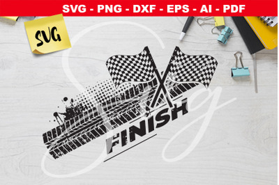 Tire tracks  SVG racing flag Finish SVG