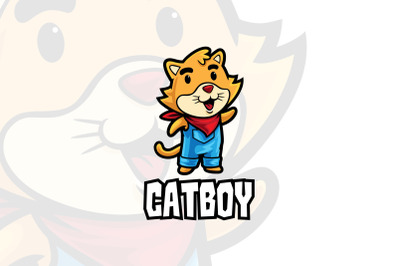 Cat Boy Cartoon Logo Mascot