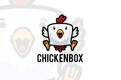 Chicken Box Cartoon Logo Mascot