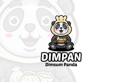 Dimsum Panda Cartoon Logo Mascot