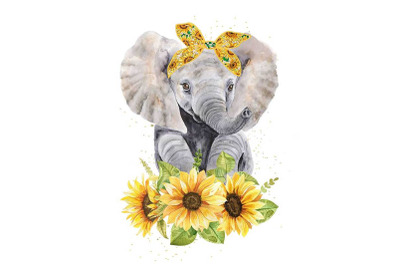 Elephant Sunflower Sublimation