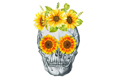 Sunflower Skull Sublimation