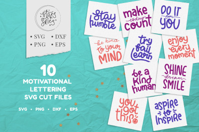 Motivational Lettering Quotes SVG Cut Files