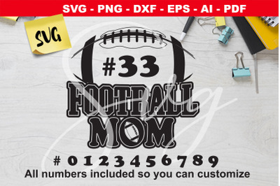 American Football MOM custom numbers SVG