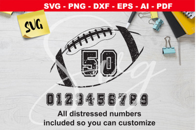 Custom american Football numbers SVG