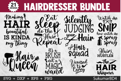 Hairdresser SVG Bundle 21 Designs