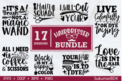 Hairdresser SVG Bundle 17 Designs