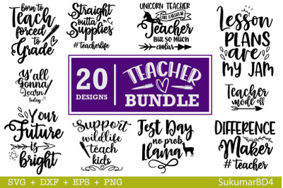 Teacher SVG Bundle 20 Designs