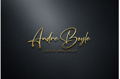 3D Gold Logo Mockup on Black Wall