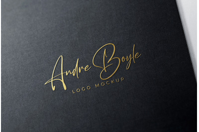 Embossed Gold foil Stamping Logo Mockup