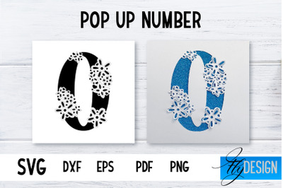 Pop Up Number Card SVG | 3d Card SVG | Floral Number Card