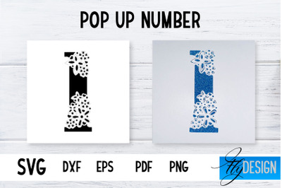 Pop Up Number Card SVG | 3d Card SVG | Floral Number Card