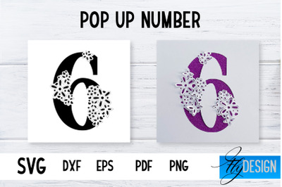 Pop Up Number Card SVG | 3d Card SVG | Floral Number Card