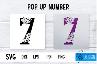 Pop Up Number Card SVG | 3d Card SVG | Floral Number Card